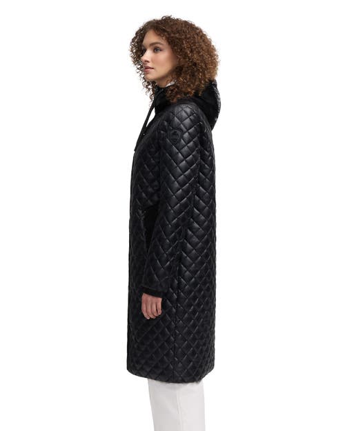 Pajar Peridot Diamond Quilted Longline Shacket In Black