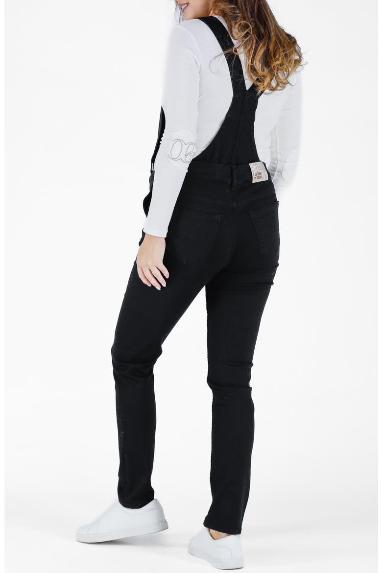 Sharon denim maternity overalls, Alternate, color, BLACK