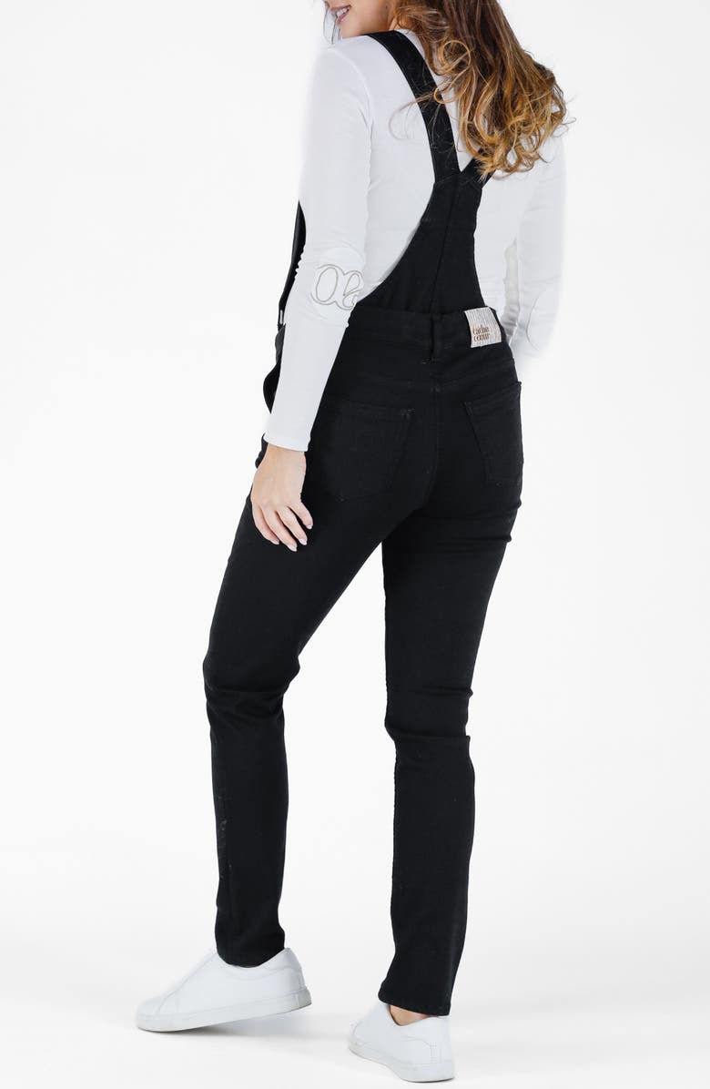 Cache Coeur Sharon denim maternity overalls, Alternate, color, Black