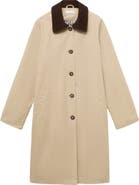 MANGO TEEN Corduroy Collar Trench Coat