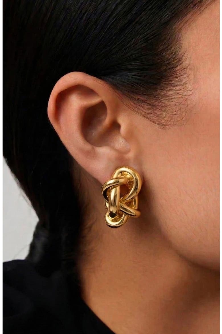Kalno Maxi Stud Earrings in Gold, Alternate, color, Gold