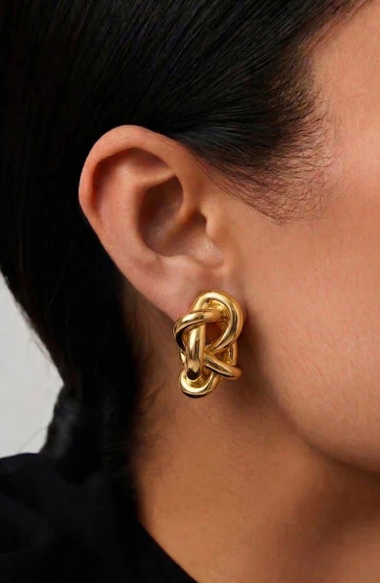 YOJ Kalno Maxi Stud Earrings in Gold, Alternate, color, Gold
