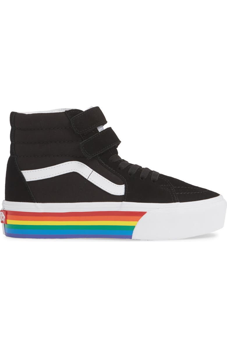 Vans Sk8-Hi V Rainbow Platform Sneaker, Alternate, color,