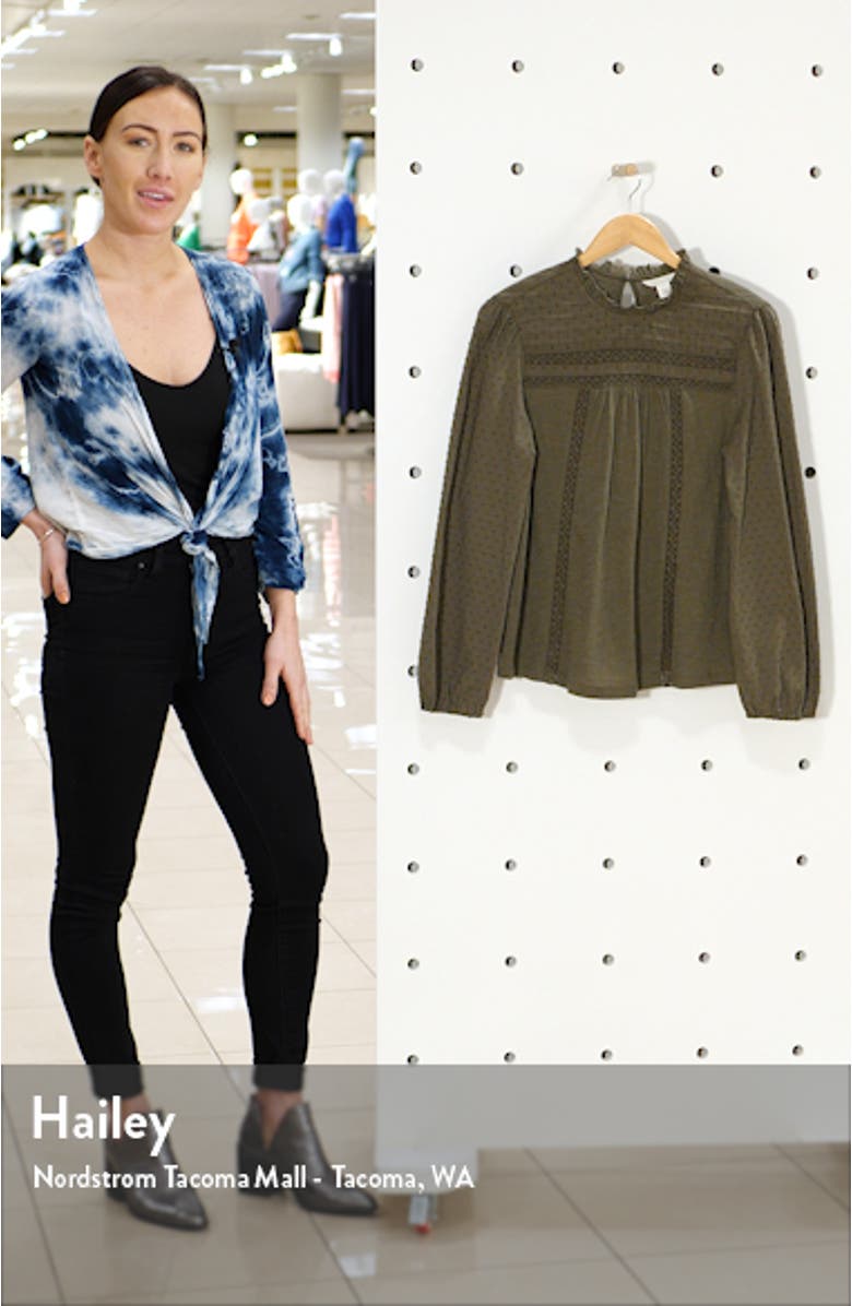 Pintuck Lace Detail Long Sleeve Cotton Blouse, sales video thumbnail