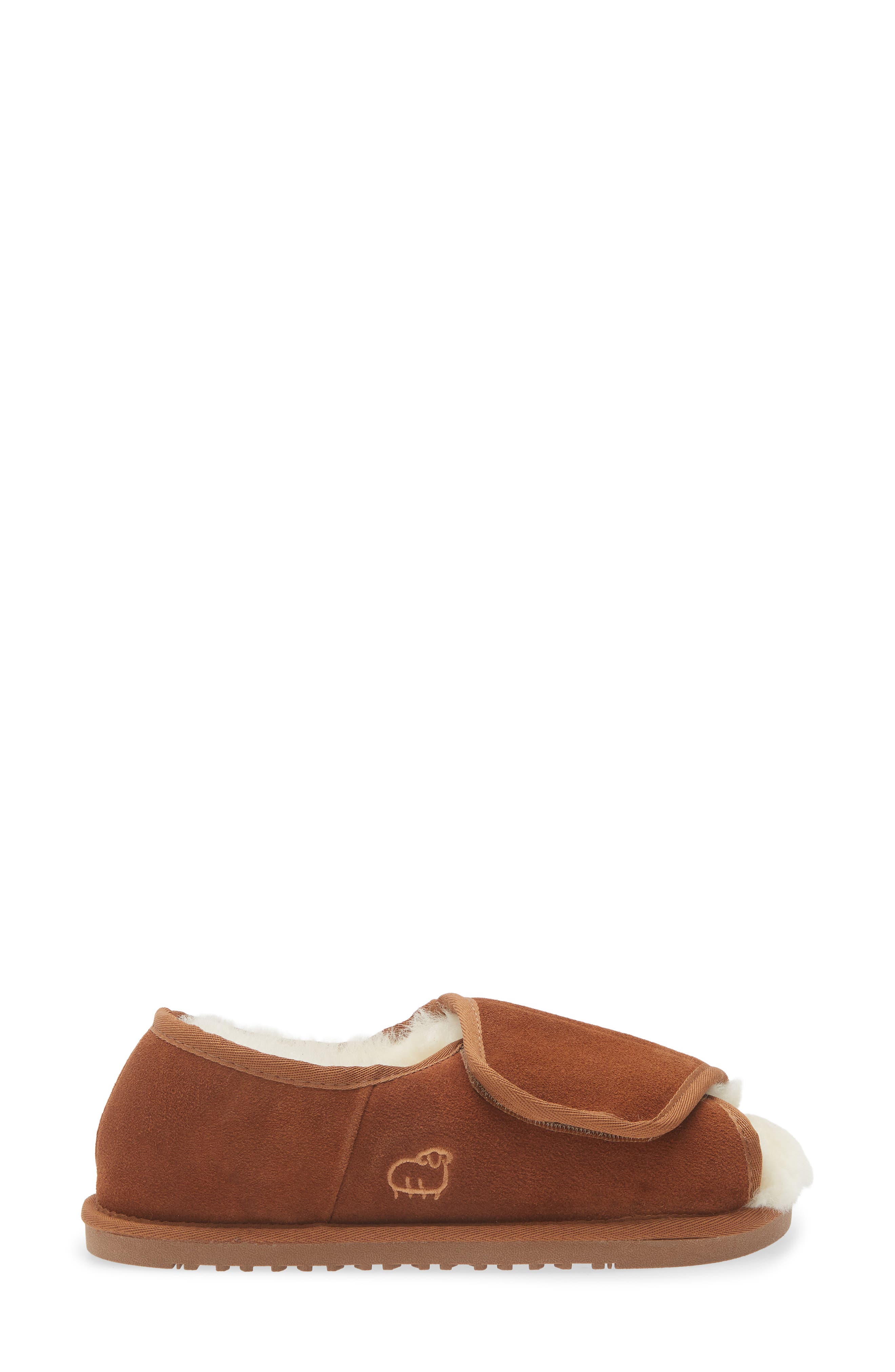 Open Toe Slipper, Alternate, color, CHESTNUT