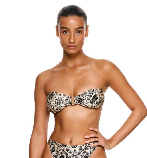 Silky Python Bandeau Bikini Top Swimsuit