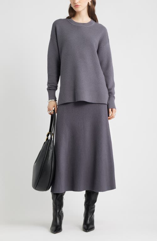 Nordstrom Cotton & Cashmere A-line Midi Sweater Skirt In Animal Print