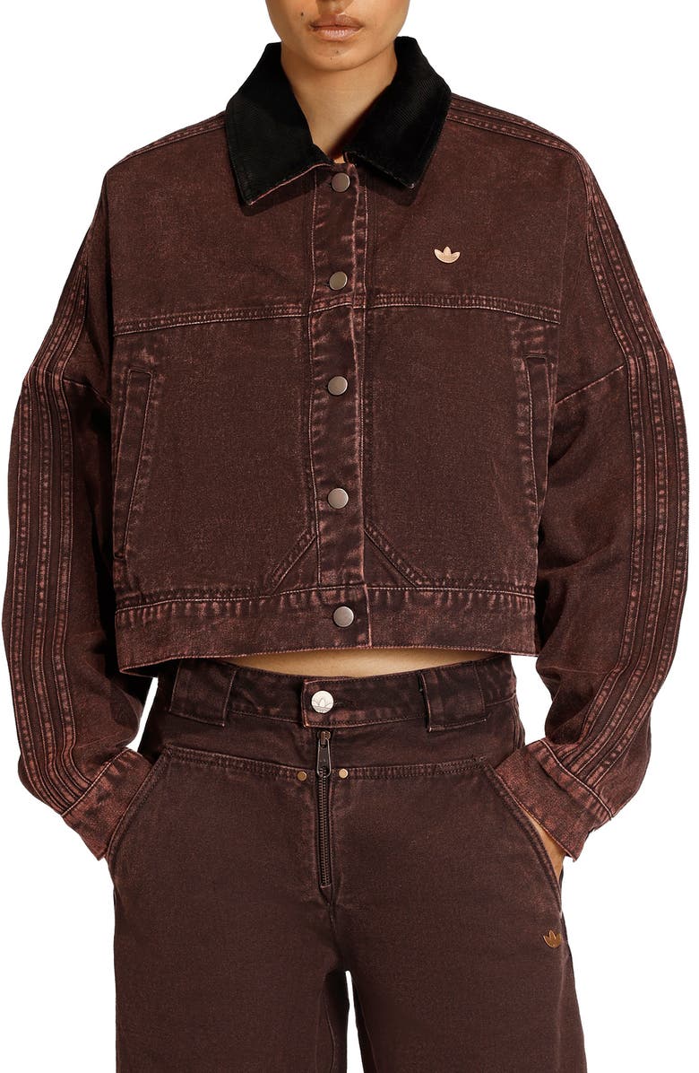 adidas Originals Essential Canvas Oversize Track Jacket, Main, color, Aurora Coffee