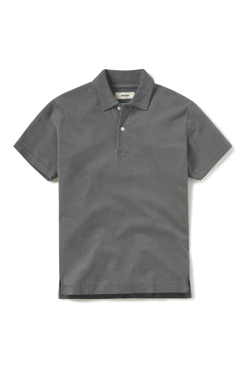 Sueded Cotton Polo, Alternate, color, BLACK FADED