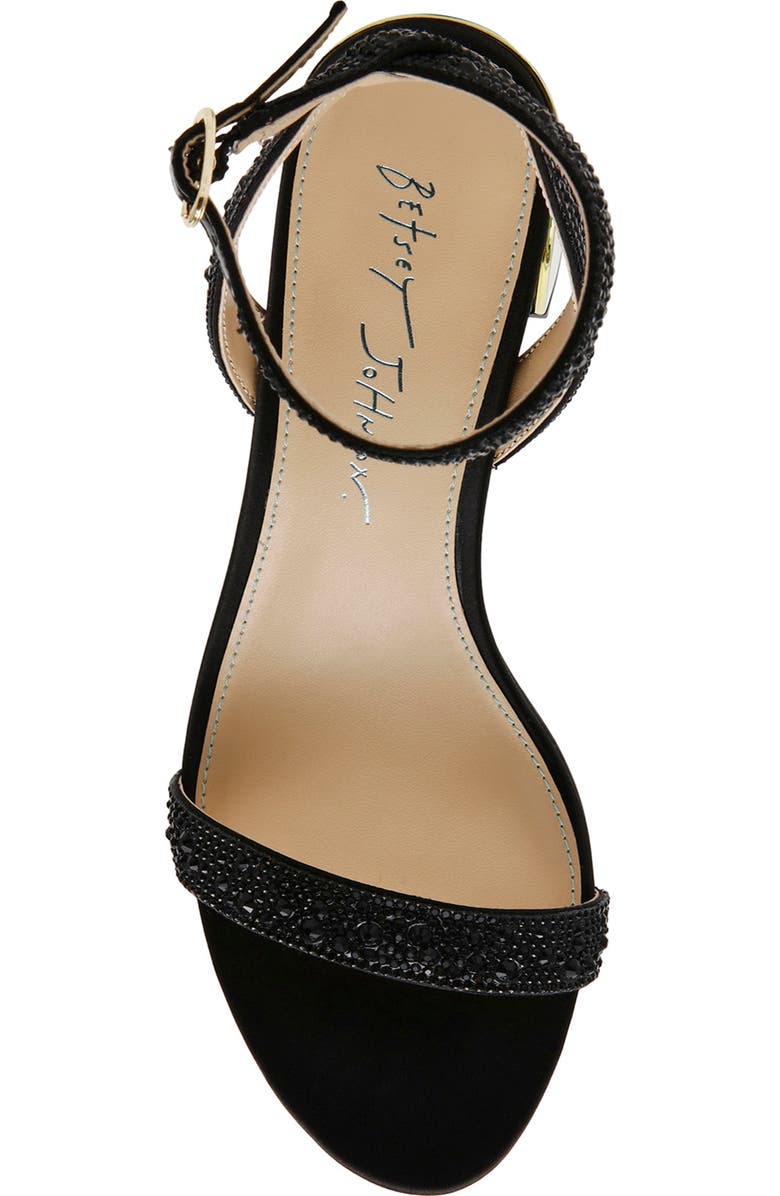 Betsey Johnson Jean Ankle Strap Sandal, Alternate, color, Black