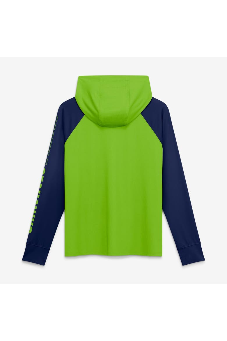 Women's Fanatics Neon Green/College Navy Seattle Seahawks Cornerback Blitz​ Raglan Full-Zip Hoodie, Alternate, color, Neon Green