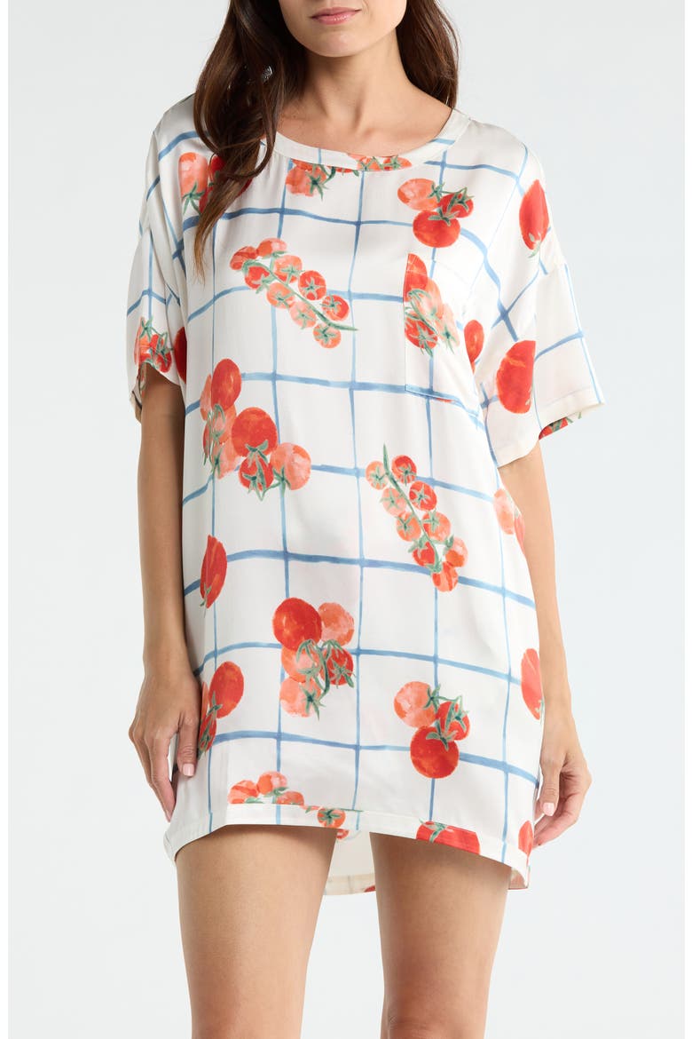 Oversize Silk Sleepshirt, Main, color, SUMMER HARVEST