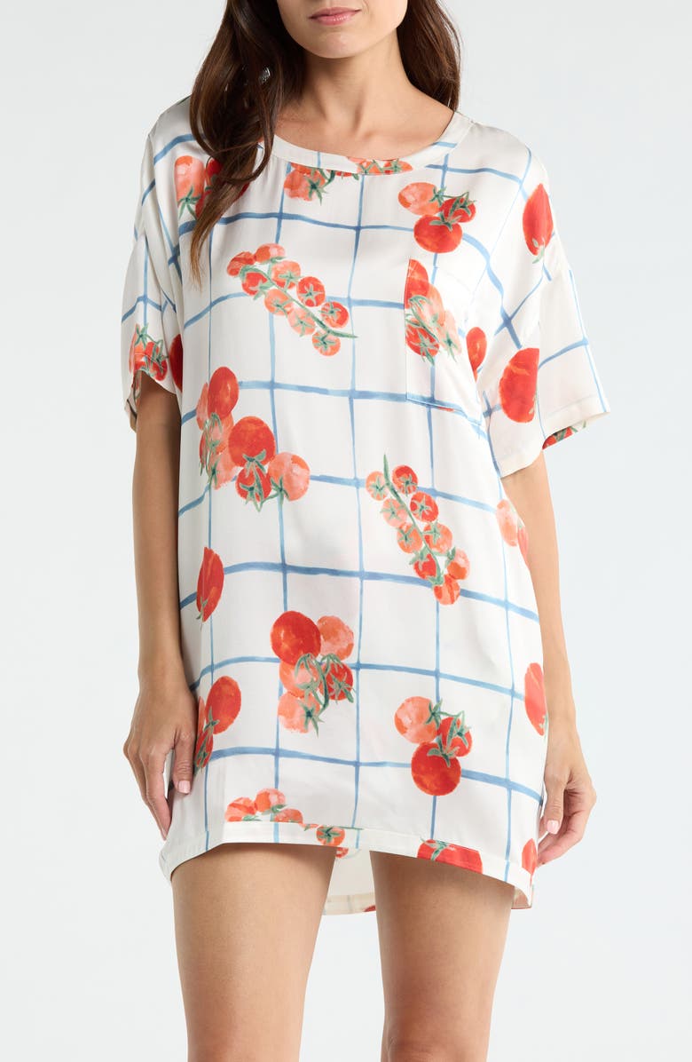 Lunya Oversize Silk Sleepshirt, Main, color, Summer Harvest
