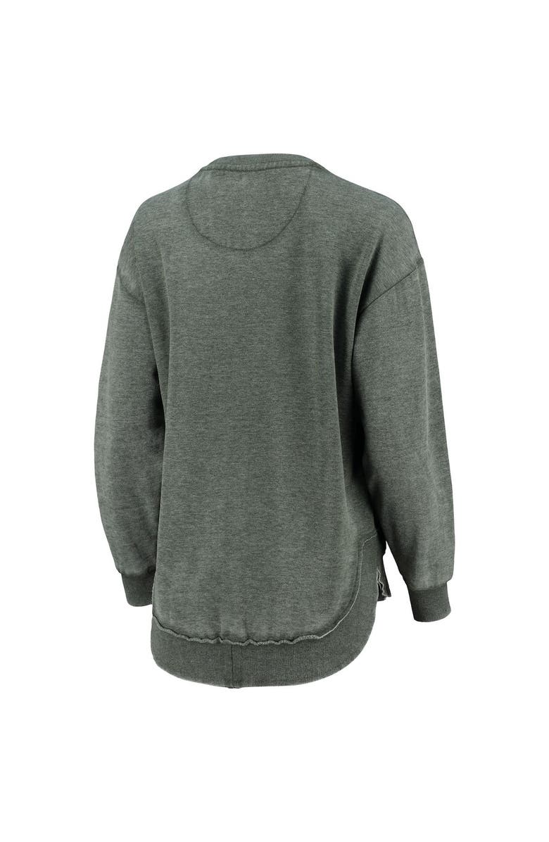 PRESSBOX Women's Pressbox Green Miami Hurricanes Vintage Wash Pullover Sweatshirt, Alternate, color, Green