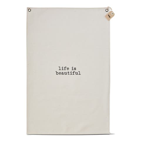 Life Is Beautiful Wall Art - Natural Cotton Everyday Decor