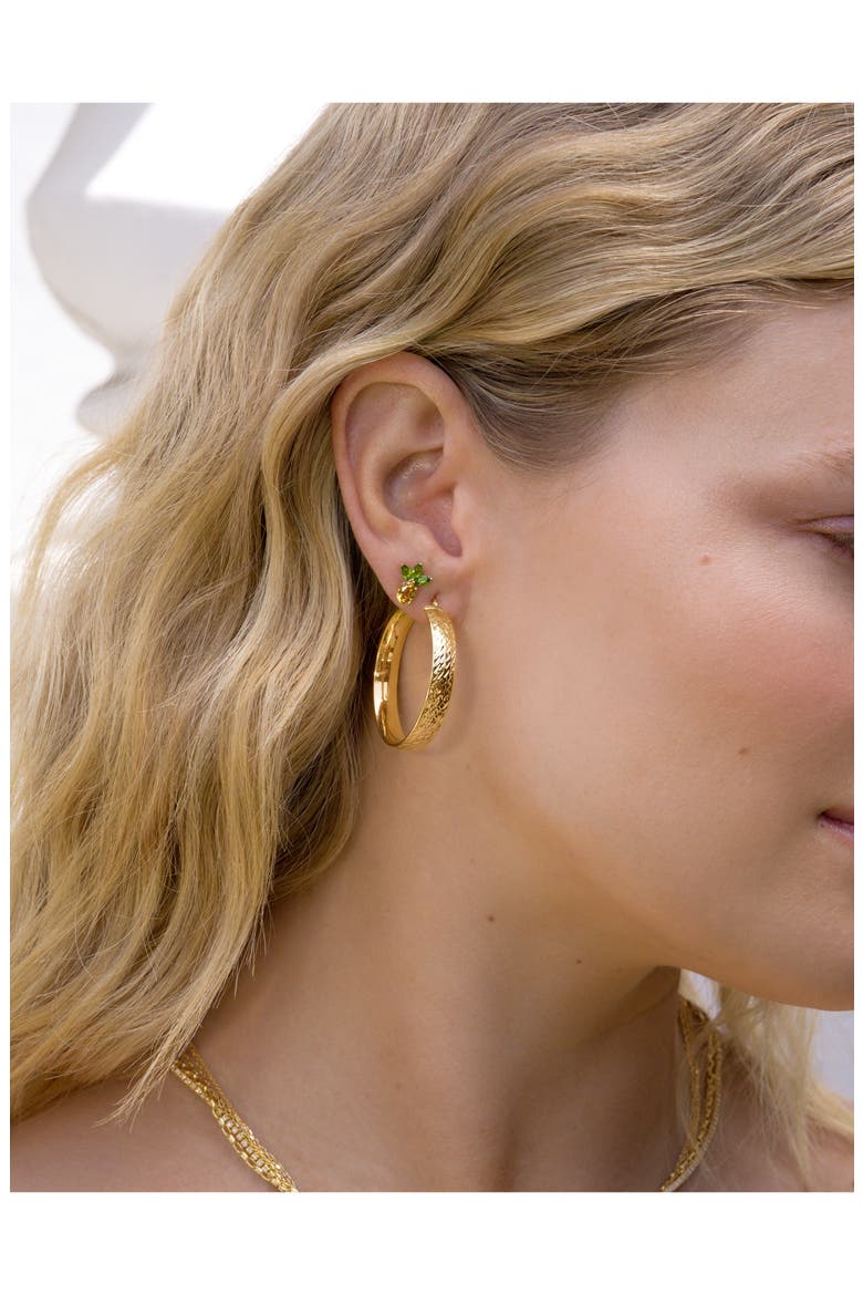 Pineapple Stud Earrings (Nordstrom Exclusive), Alternate, color, 14K YELLOW GOLD