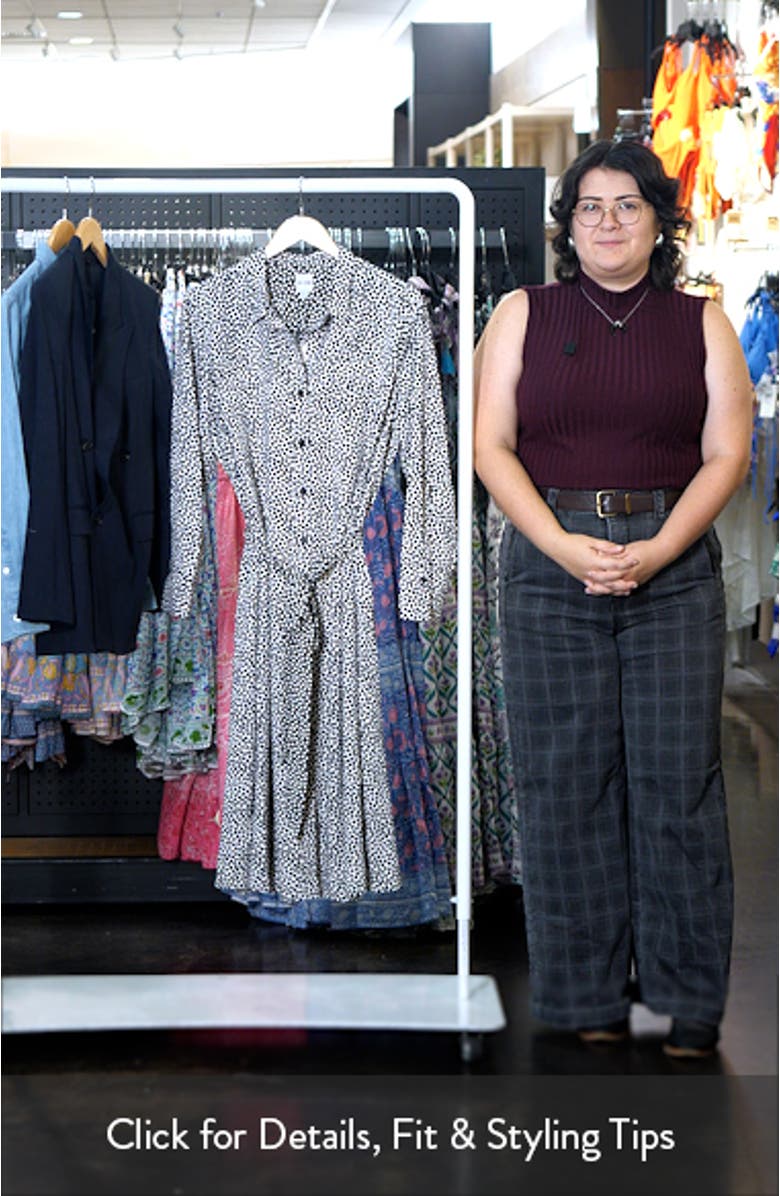 Spotted Around Long Sleeve Midi Shirtdress, sales video thumbnail