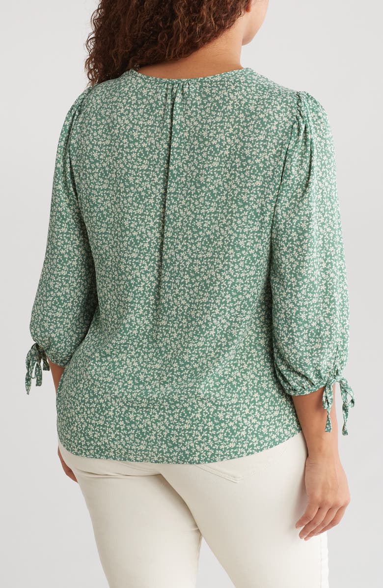 Renee C Floral V-Neck Top, Alternate, color, 