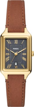 Fossil Raquel Leather Strap Watch, 23mm