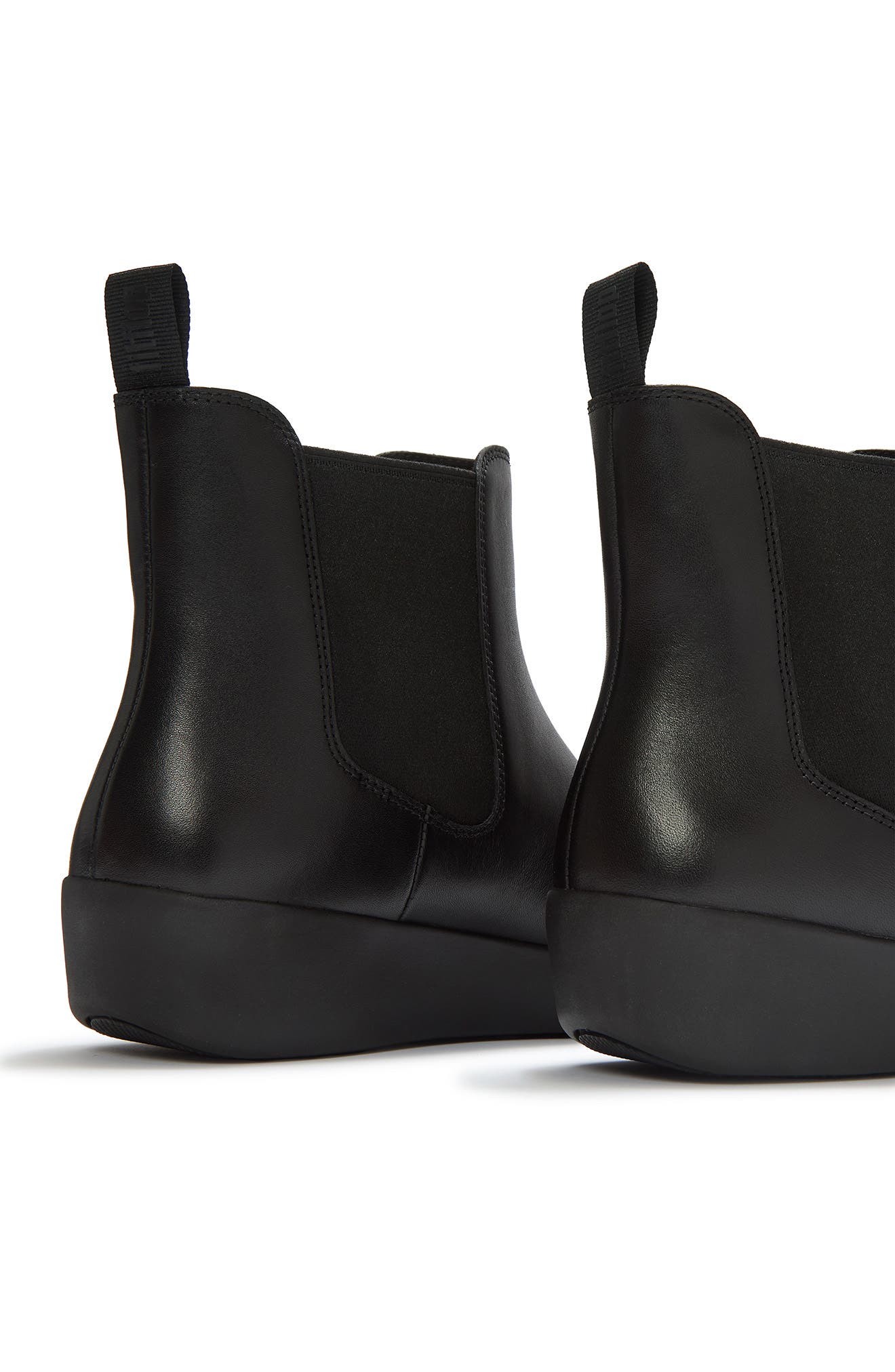 Flowform Leather Chelsea Boot, Alternate, color, ALL BLACK