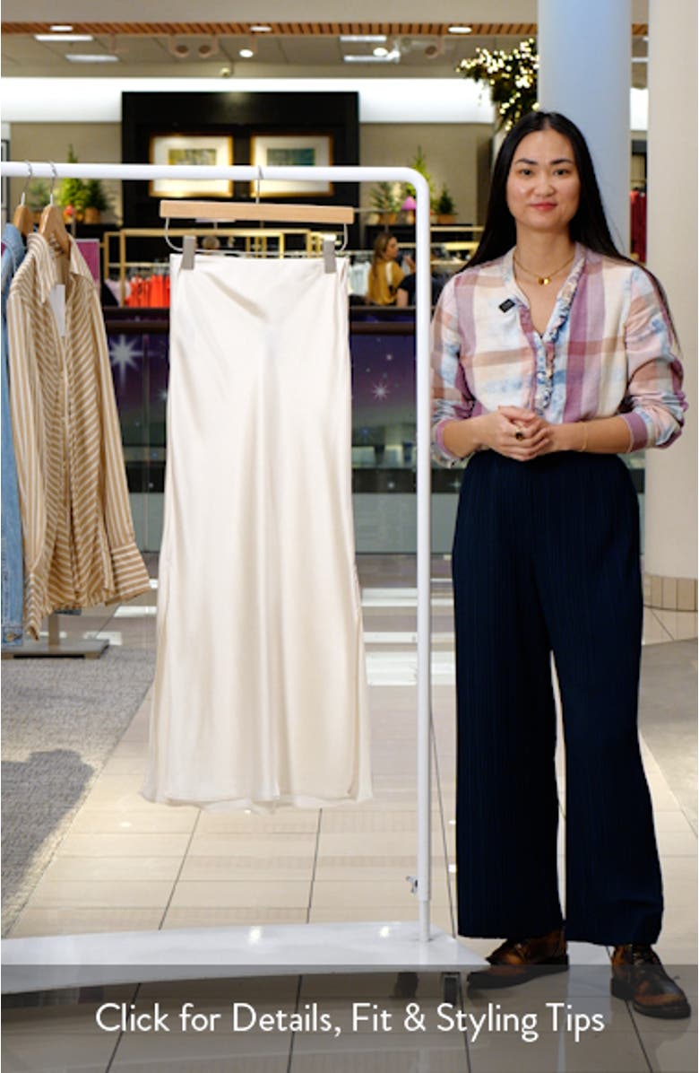 Stretch Satin Maxi Skirt, sales video thumbnail