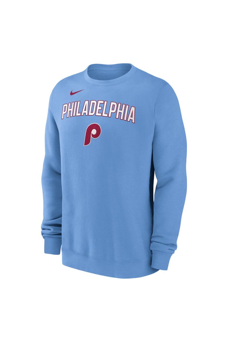 Men's Nike Light Blue Philadelphia Phillies Vintage Club Sweatshirt, Alternate, color, Light Blue