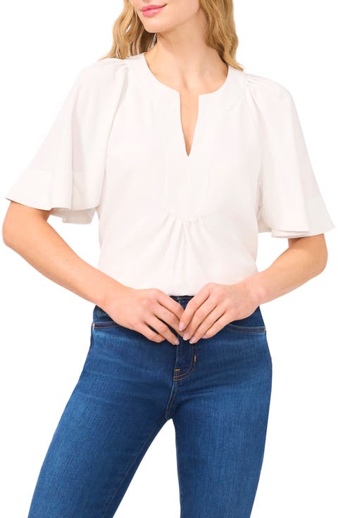 Flutter Sleeve Crepe Top