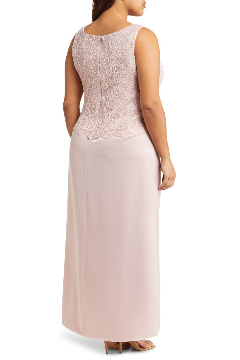 Embroidered Lace Mock Two-Piece Gown with Jacket, Alternate, color, BLUSH