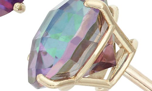 Fuzion Creations Amethyst Stud Earrings In 10kt Mystic Topaz