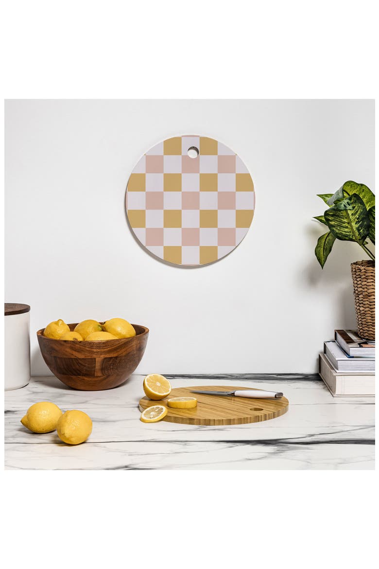 Spring Checkers Cutting Board, Alternate, color, YELLOW