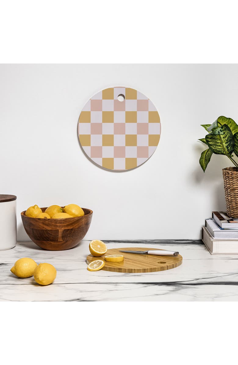 Deny Designs Spring Checkers Cutting Board, Alternate, color, Yellow