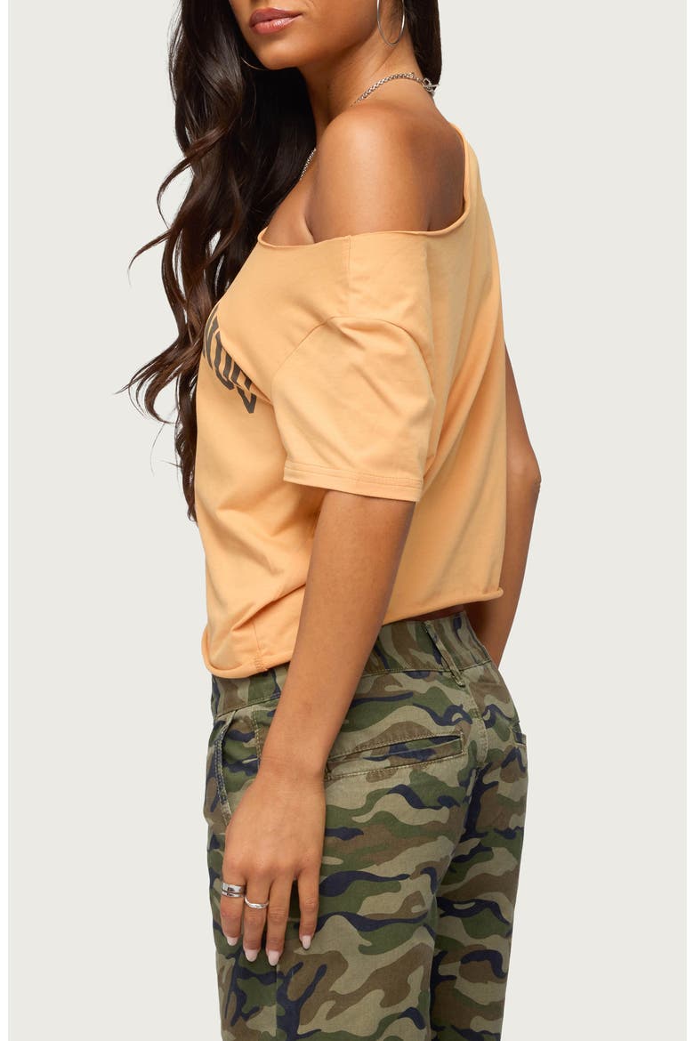 Netherlands Off the Shoulder T-Shirt, Alternate, color, ORANGE