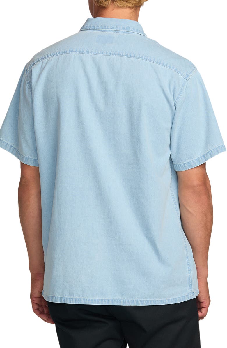 Billabong Occy Short Sleeve Button-Up Shirt, Alternate, color, Cool Blue