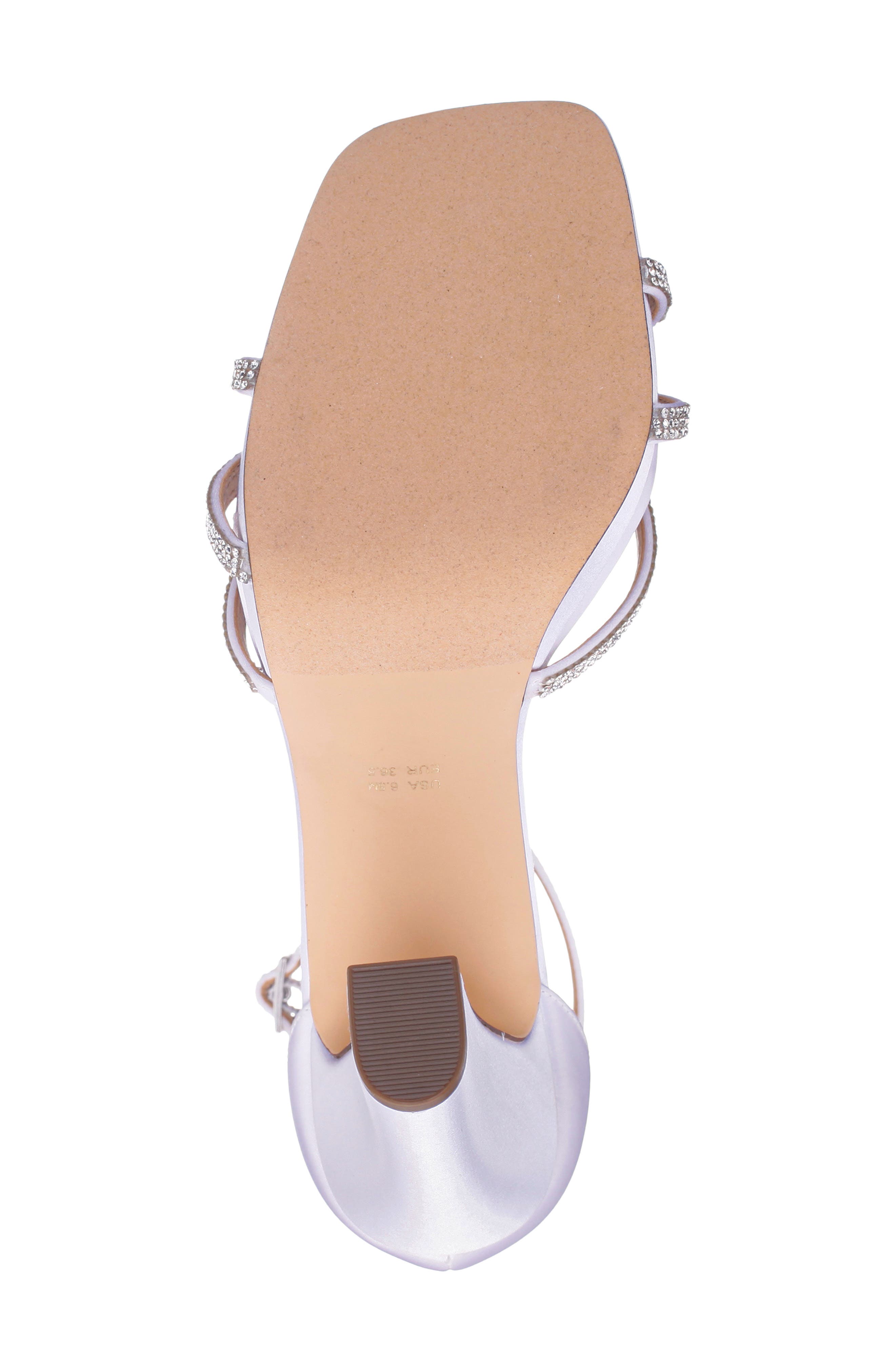 Evana Embellished Ankle Strap Slide Sandal, Alternate, color, WHITE