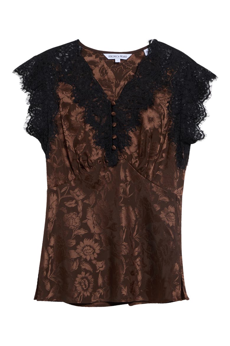 Pascaline Floral Print Top, Main, color, ESPRESSO