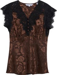 Veronica Beard Pascaline Floral Print Top