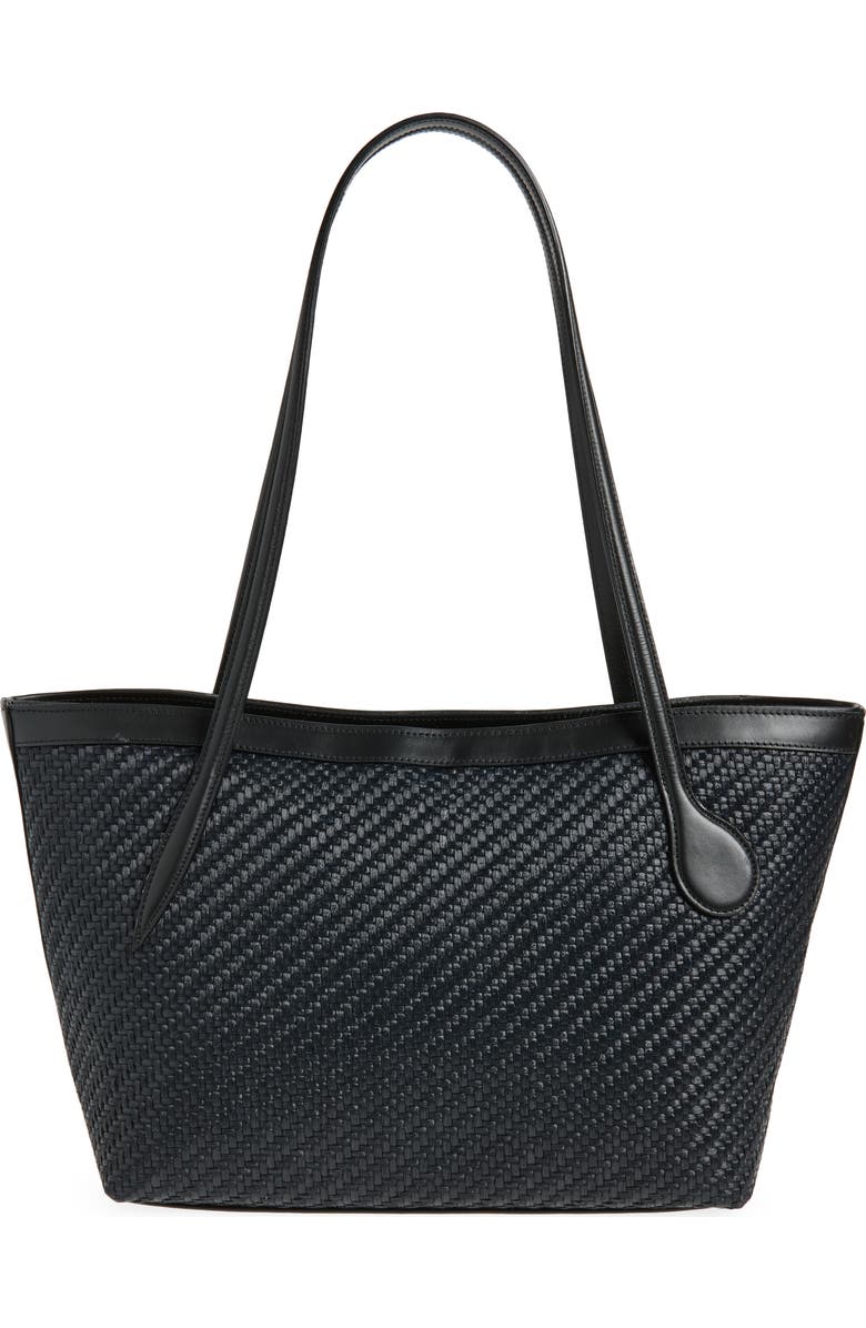 LIFFNER Midi Sprout Woven Leather Tote, Alternate, color, Black