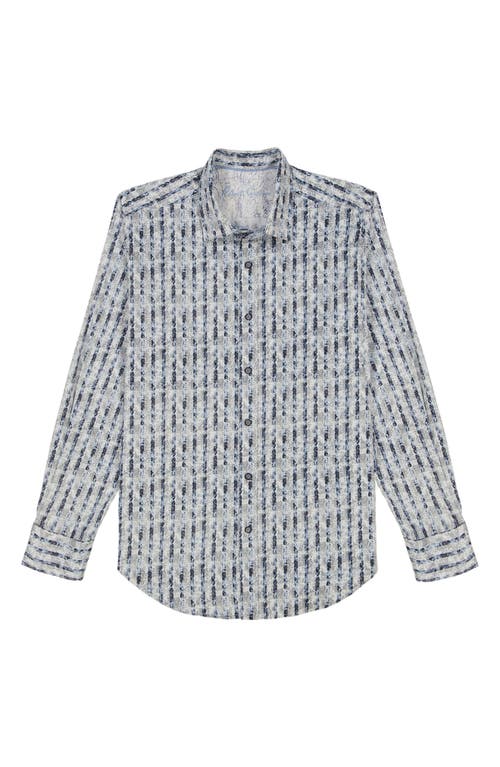 Robert Graham Wooster Stripe Stretch Cotton Button-up Shirt In Blue