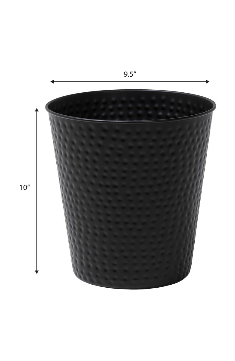 HAPPIMESS Axel Modern Minimalist Hammered Steel 2-Gallon Wastebasket, Alternate, color, Matte Black