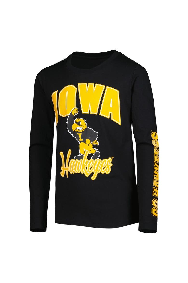 Youth Black/Gold Iowa Hawkeyes Game Day T-Shirt Combo Pack, Alternate, color, Black
