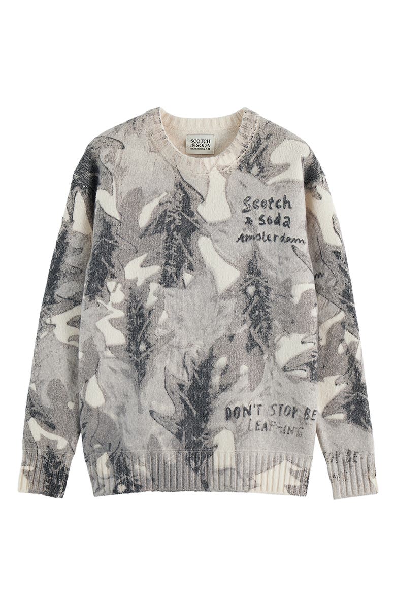 Scotch & Soda Print Relaxed Wool & Cotton Sweater, Alternate, color, 