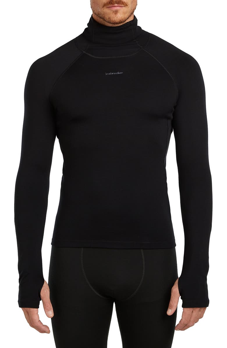 Icebreaker 300 Polar MerinoFine Turtleneck Top, Main, color, Black