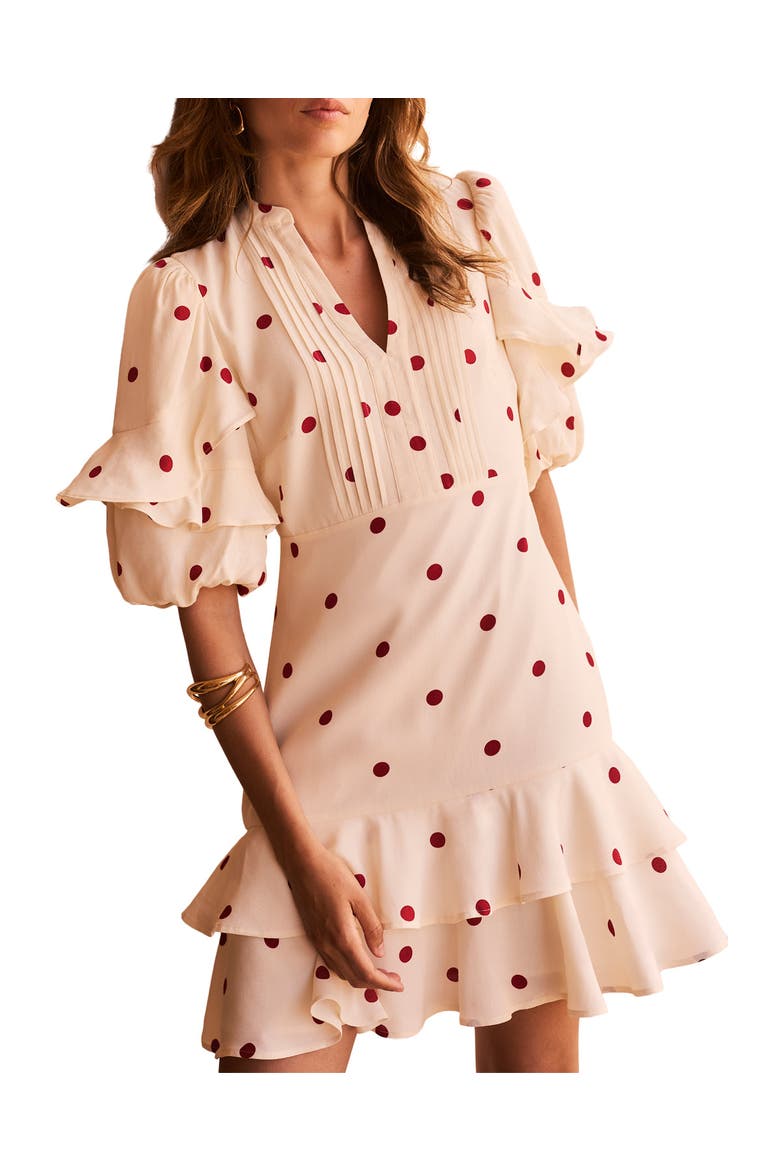 Polka Dot Mini Dress, Alternate, color, Red