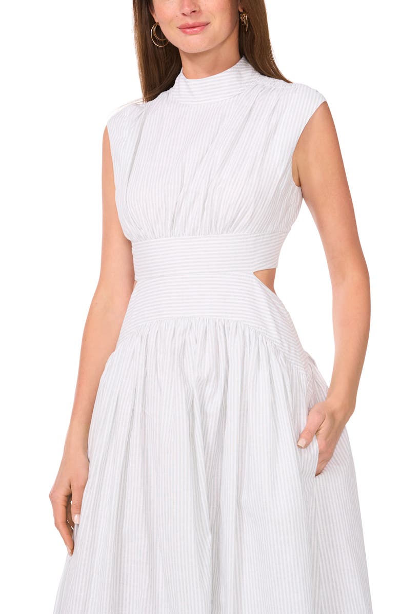 The Julianne Stripe Cutout Cotton & Linen Maxi Dress
