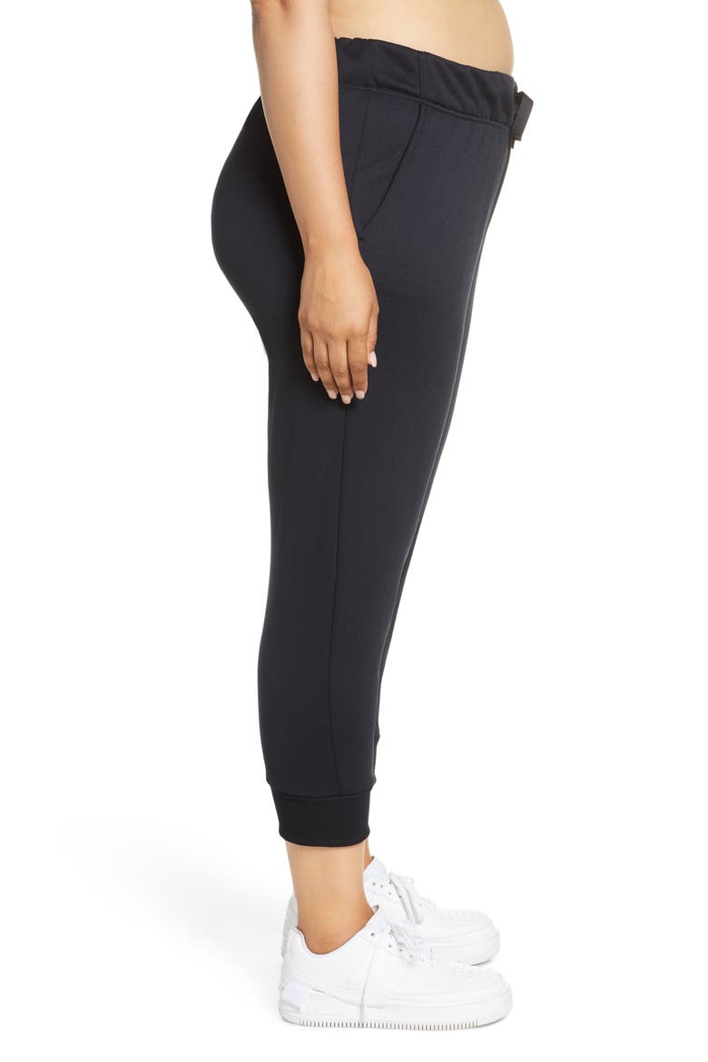 Dri-FIT One Crop Fleece Pants, Alternate, color, BLACK/ WHITE