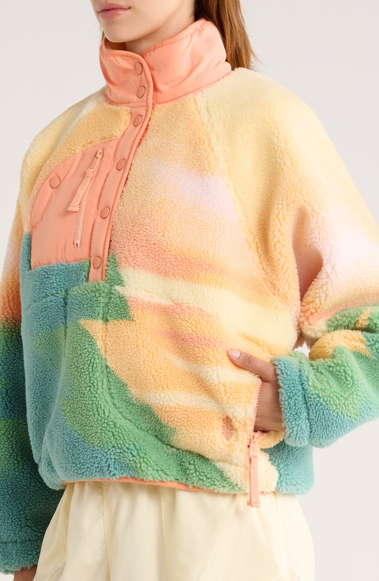 Free People FP Movement Rocky Ridge Fleece Pullover, Alternate, color, Faded Horizon Combo