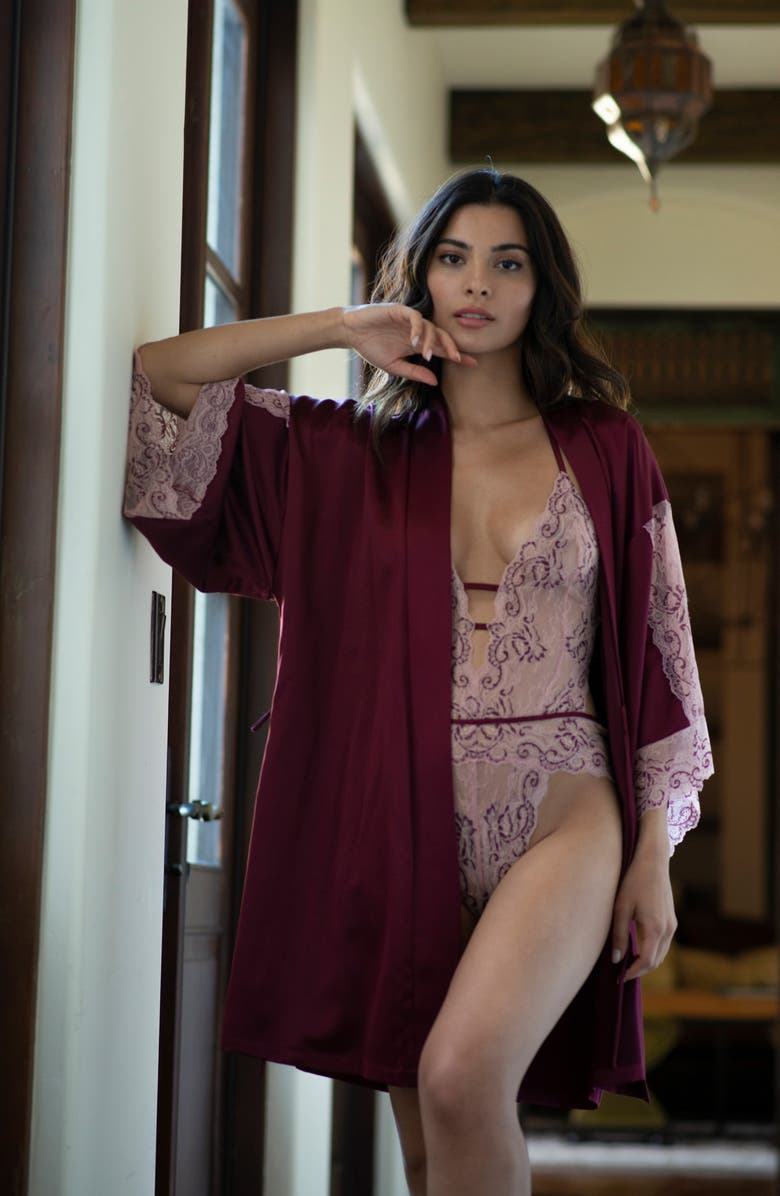 In Bloom by Jonquil River Satin Robe, Alternate, color, 