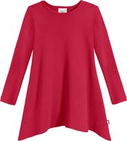 CITY THREADS Girls Long Sleeve 100% Cotton Soft Jersey Shark Bite Tunic (toddler, Little Kid, Big Kid)