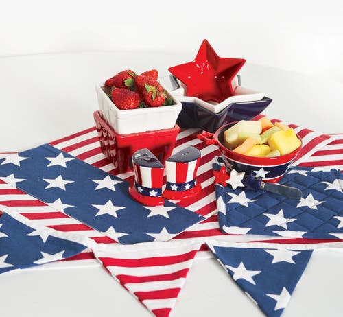 C & F Home C&f Home Stars And Stripes 4th Of July Patriotic Cotton Table Runner 13" X 72" In Blue