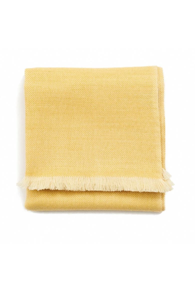 Herringbone Plush Soft Merino Handwoven Throw, Main, color, Dandelion